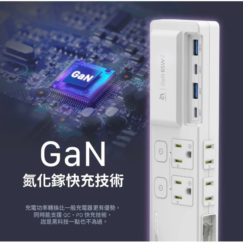 【公司現貨】亞果元素 ADAM OMNIA G65 GaN 65W 智慧快充延長線 延長線 充電器 氮化鎵-細節圖4