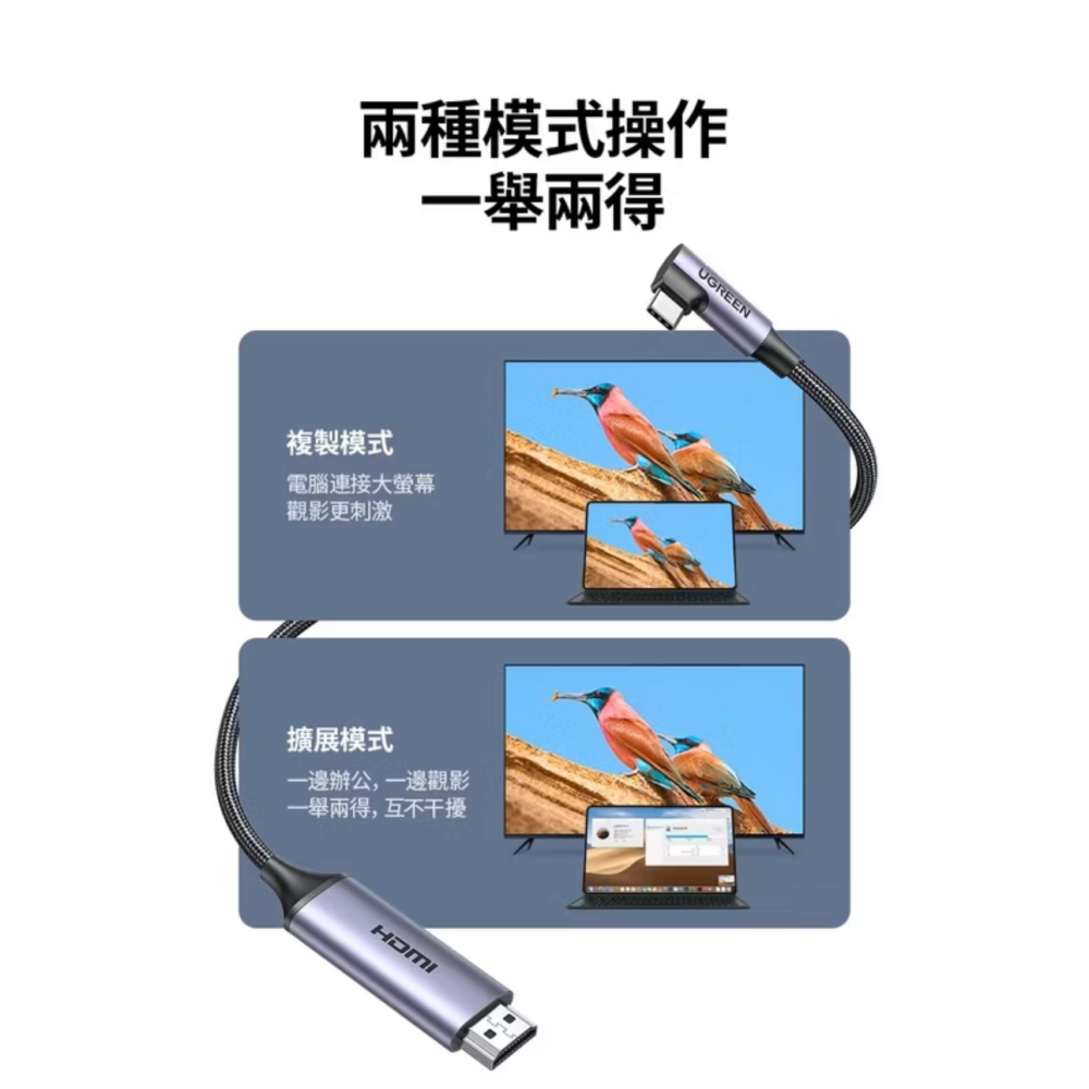 【3C博士】綠聯 1.5M USB Type-C to HDMI 編織傳輸線 圓線 Aluminum版 Type C-細節圖9