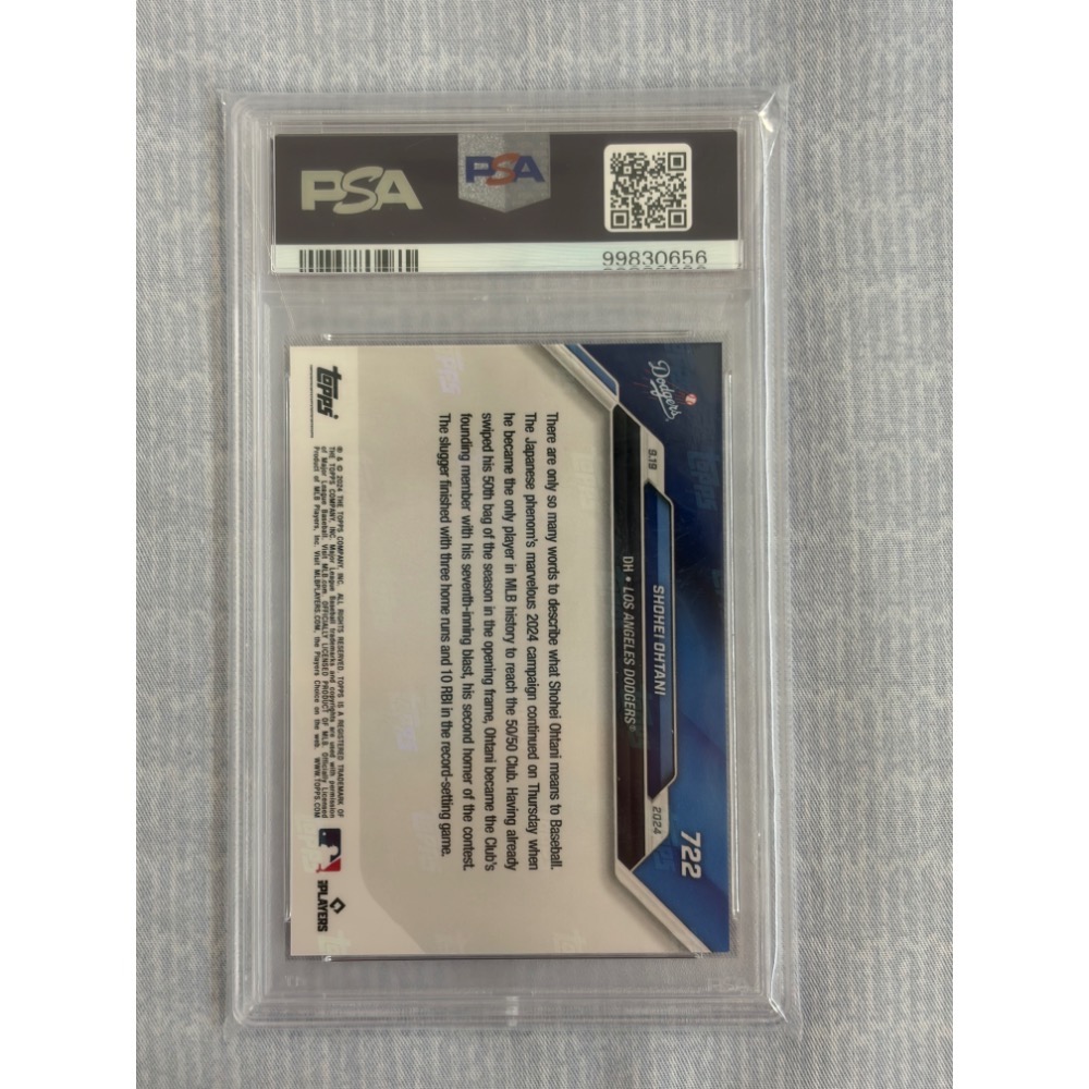 Topps Now#722 MLB 2024球員卡 大谷翔平 成為 MLB 歷史上第一位 50/50球員PSA10鑒定卡-細節圖2