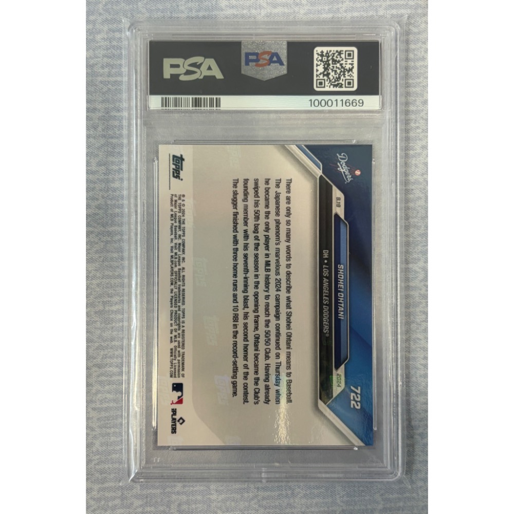 Topps Now#722 MLB 2024球員卡 大谷翔平 成為 MLB 歷史上第一位 50/50球員PSA10鑒定卡-細節圖2