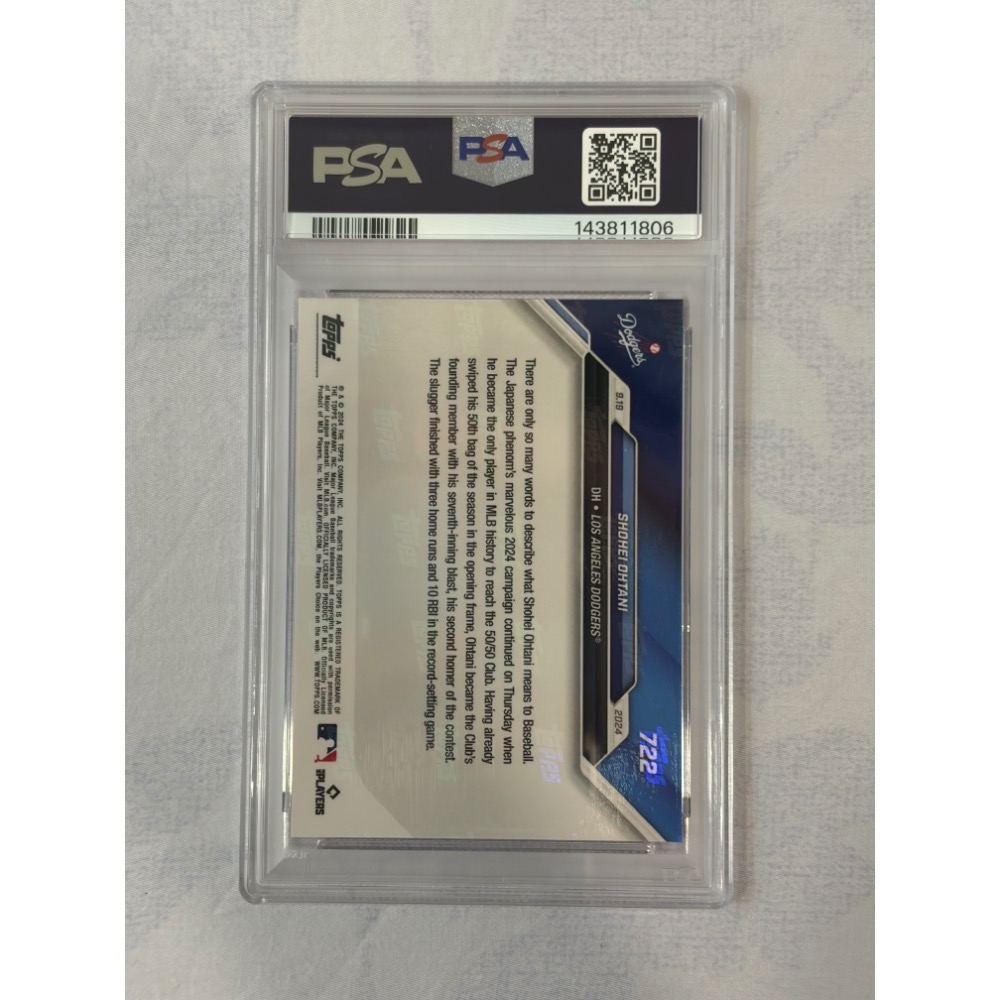 Topps Now#722 MLB 2024球員卡 大谷翔平 成為 MLB 歷史上第一位 50/50球員PSA10鑒定卡-細節圖2