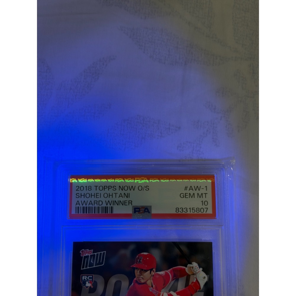 2018 TOPPS NOW O/S#AW-1 大谷翔平AWARD WINNER(RC)PSA10鑑定卡-細節圖4