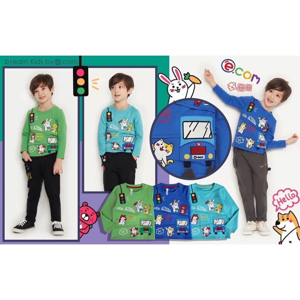 動物巴士上衣 彩藍