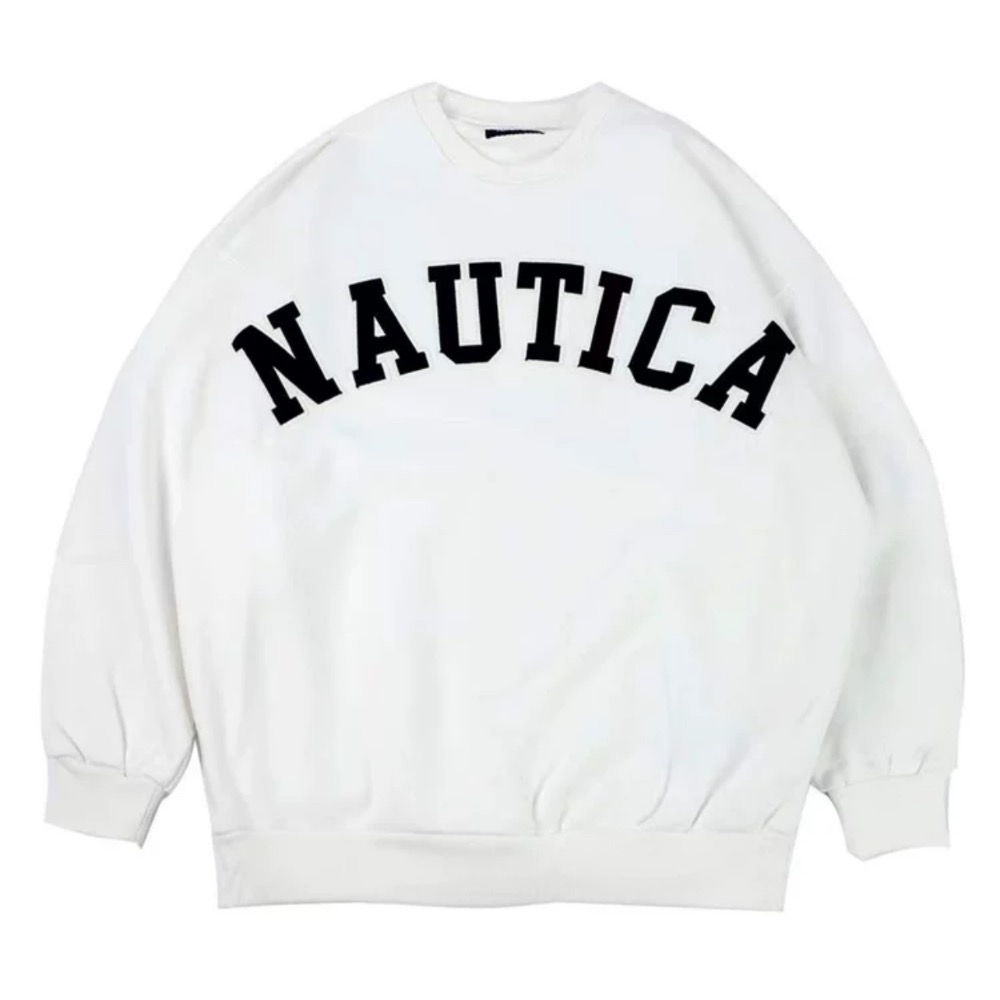 ❤️星光衫悅❤️Nautica 長谷川日系字母刺繡貼布重磅廓形圓領寬鬆衛衣男女款a07-規格圖10