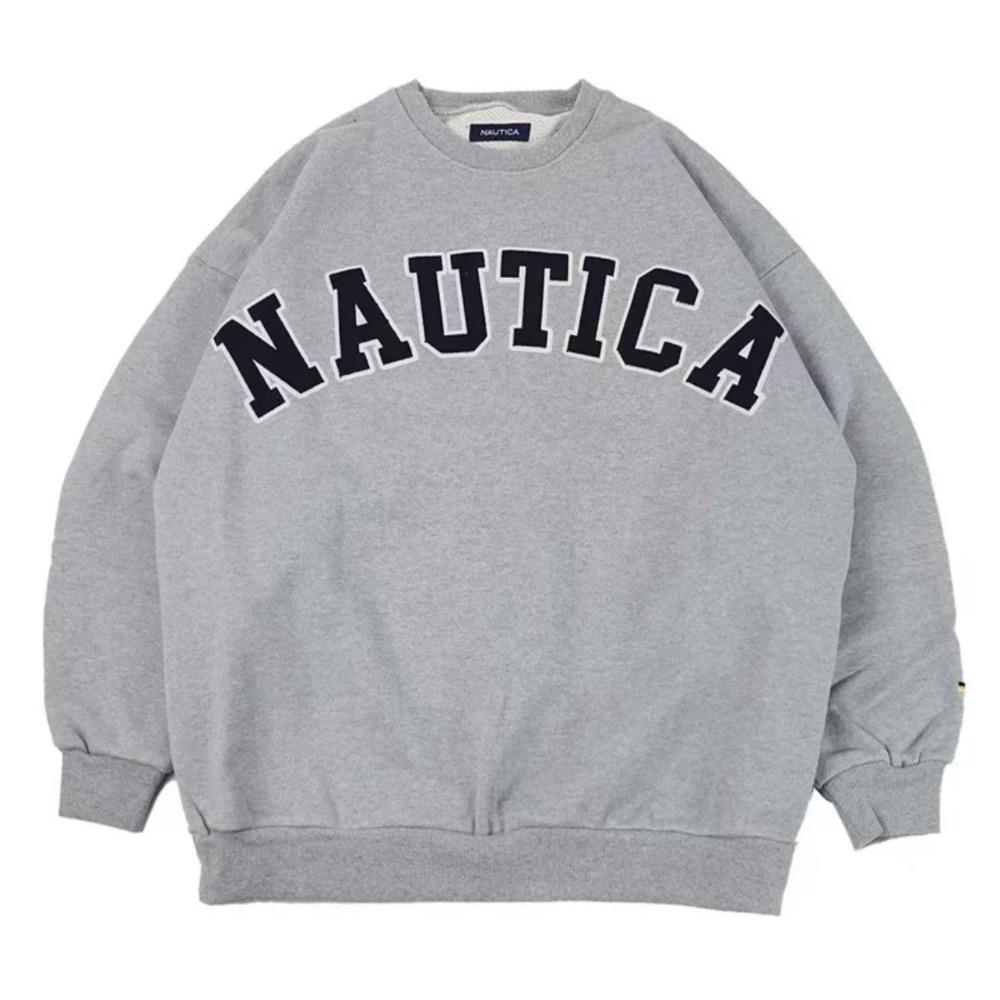 ❤️星光衫悅❤️Nautica 長谷川日系字母刺繡貼布重磅廓形圓領寬鬆衛衣男女款a07-規格圖10
