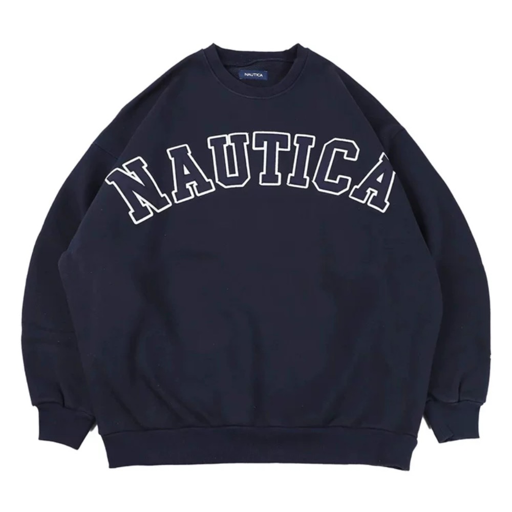 ❤️星光衫悅❤️Nautica 長谷川日系字母刺繡貼布重磅廓形圓領寬鬆衛衣男女款a07-規格圖10