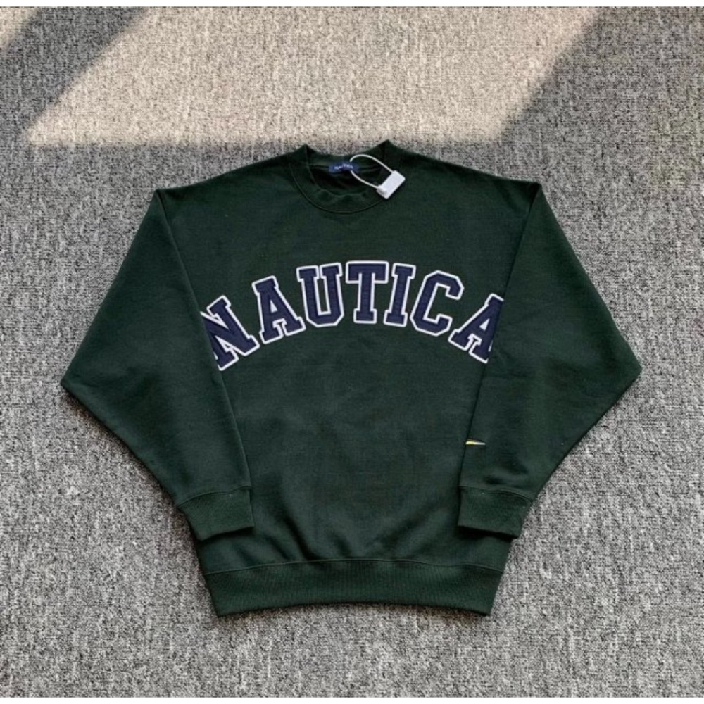 ❤️星光衫悅❤️Nautica 長谷川日系字母刺繡貼布重磅廓形圓領寬鬆衛衣男女款a07-規格圖10