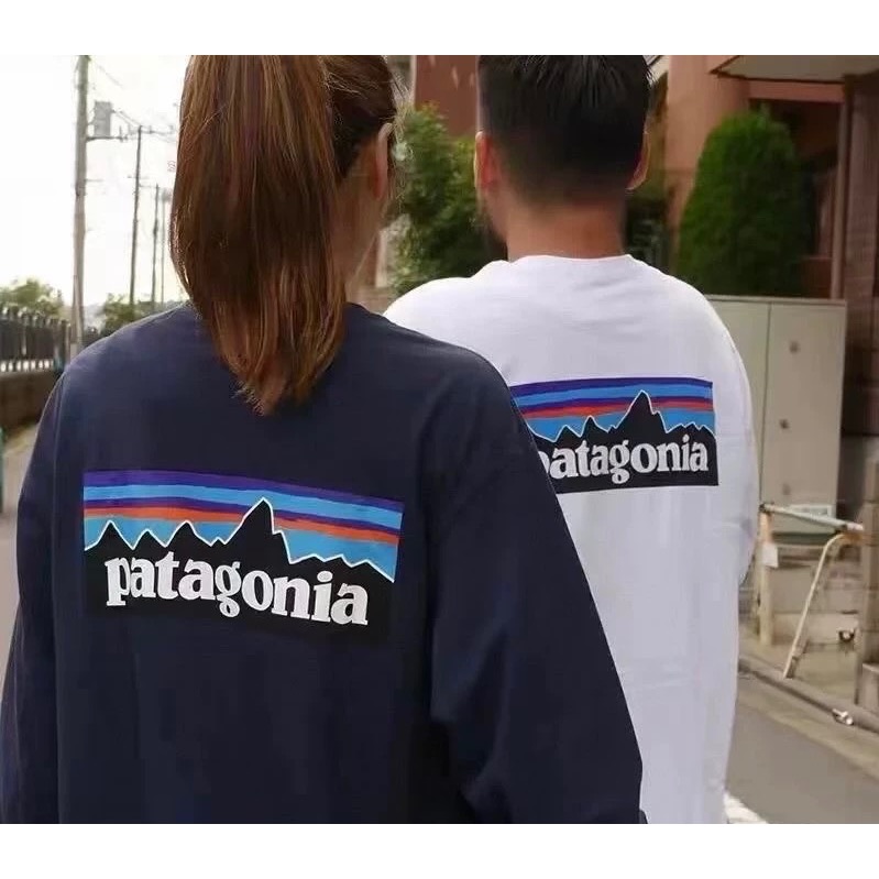 ❤️星光衫悅❤️PATAGONIA 山脈印花長袖T恤男女同款戶外露營運動休閒打底t圓領衛衣a14-細節圖9