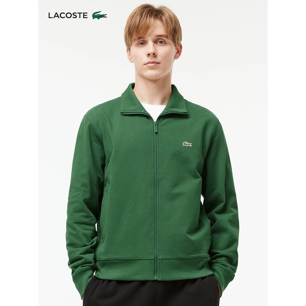 ❤️星光衫悅❤️LACOSTE法國鱷魚男裝經典休閒立領拉鍊舒適衛衣外套a18-細節圖4