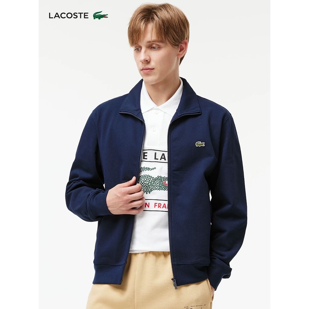 ❤️星光衫悅❤️LACOSTE法國鱷魚男裝經典休閒立領拉鍊舒適衛衣外套a18-細節圖5