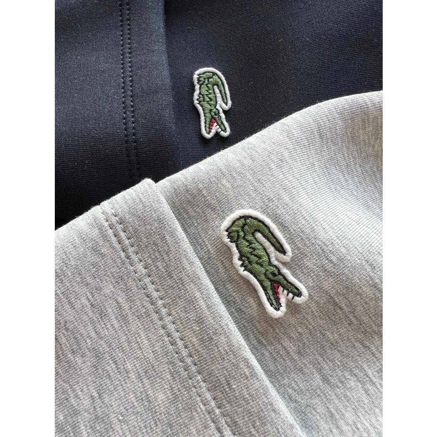 ❤️星光衫悅❤️Lacoste 法國鱷魚男士細絨胸標純色全拉鍊立領開衫衛衣外套a25-細節圖5