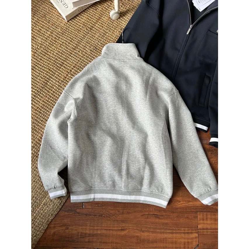 ❤️星光衫悅❤️Lacoste 法國鱷魚男士細絨胸標純色全拉鍊立領開衫衛衣外套a25-細節圖6