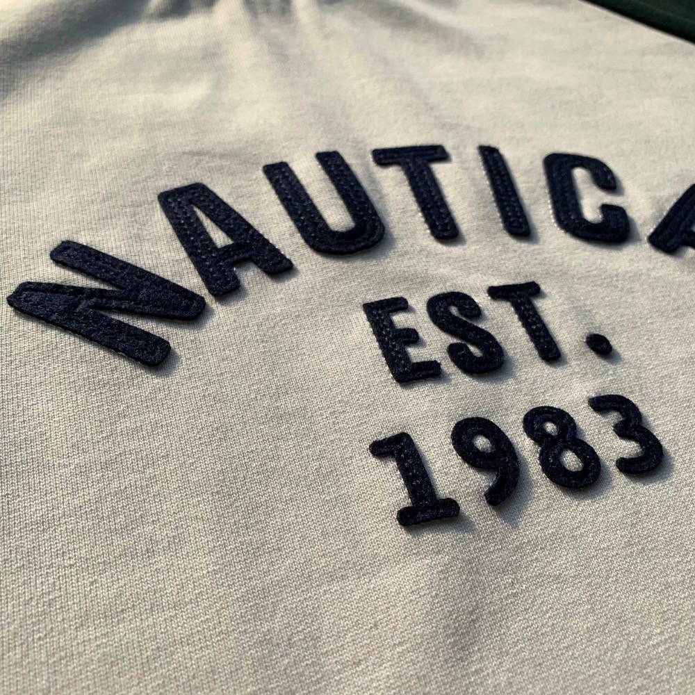 ❤️星光衫悅❤️NAUTICA 長谷川日系330g重磅拼色插肩袖情侶長袖T恤a47-細節圖6