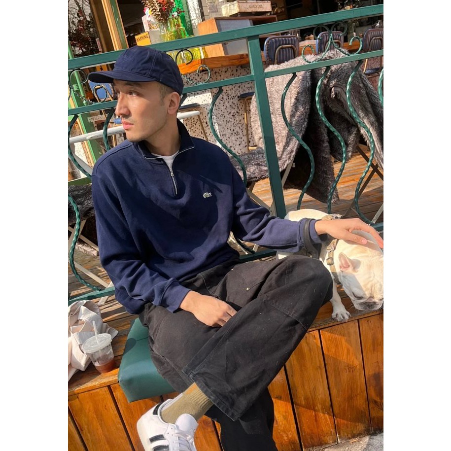 ❤️星光衫悅❤️Lacoste法鱷男裝運動休閒 拉鍊 翻領寬鬆長袖套頭衛衣a62-細節圖2