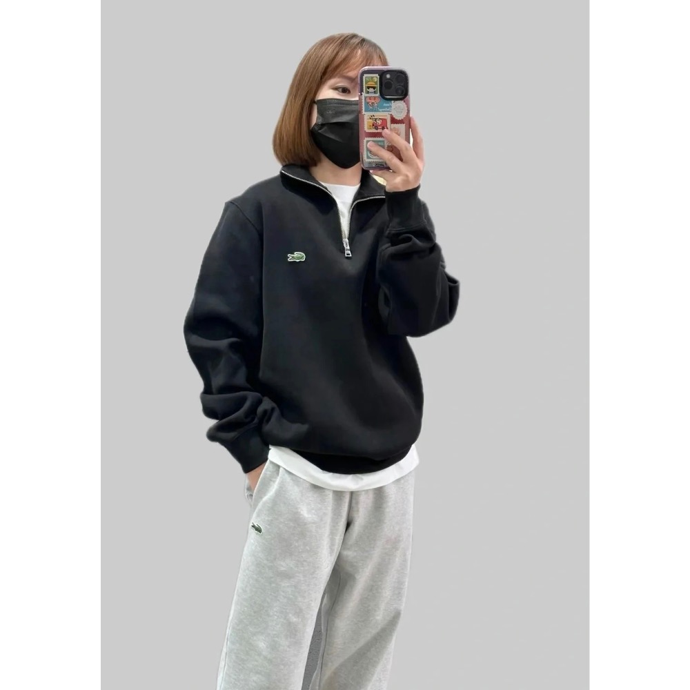 ❤️星光衫悅❤️Lacoste法鱷男裝運動休閒 拉鍊 翻領寬鬆長袖套頭衛衣a62-細節圖3