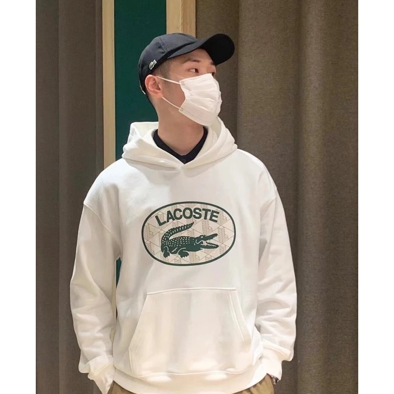 ❤️星光衫悅❤️LACOSTE法國鱷魚男裝秋季時尚休閒印花logo純棉連帽衛衣a64-細節圖2