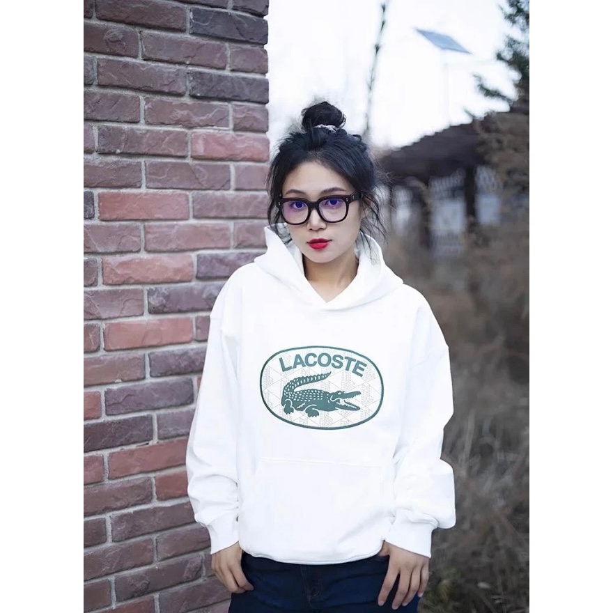 ❤️星光衫悅❤️LACOSTE法國鱷魚男裝秋季時尚休閒印花logo純棉連帽衛衣a64-細節圖3