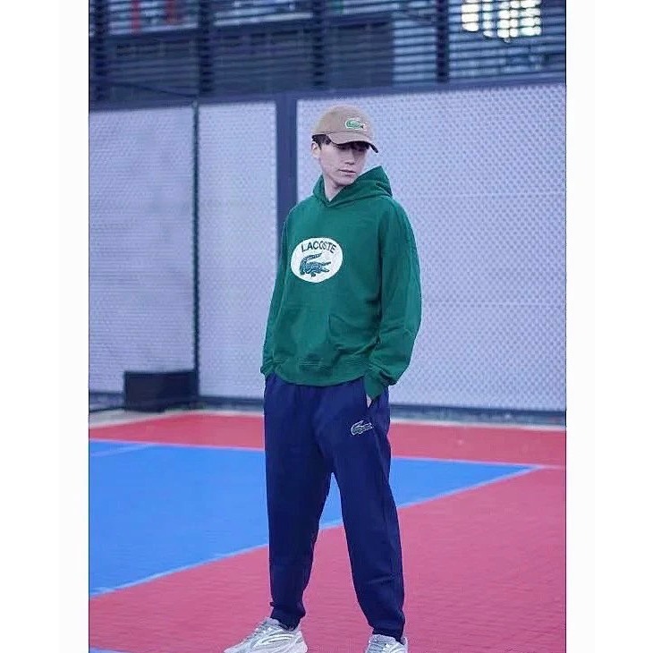 ❤️星光衫悅❤️LACOSTE法國鱷魚男裝秋季時尚休閒印花logo純棉連帽衛衣a64-細節圖6