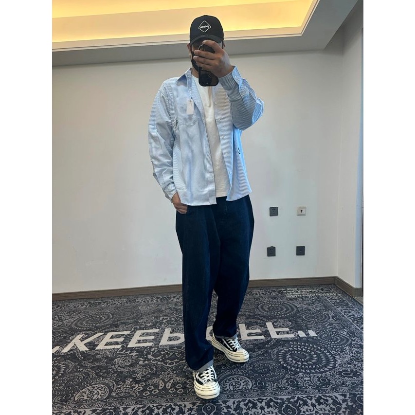 ❤️星光衫悅❤️Nautica諾帝卡 長谷川系列的襯衣 休閒寬松 條紋襯衫 男女同款CITYBOY a65-細節圖5