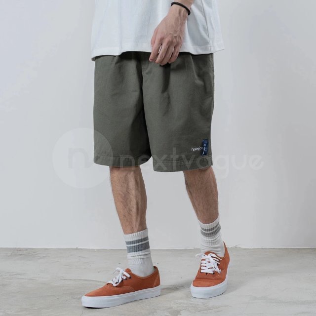 ❤️星光衫悅❤️ 日系NAUTICA長谷川監制cityboy風刺繡logo寬鬆休閒中褲短褲五分褲休閒褲a68-細節圖3