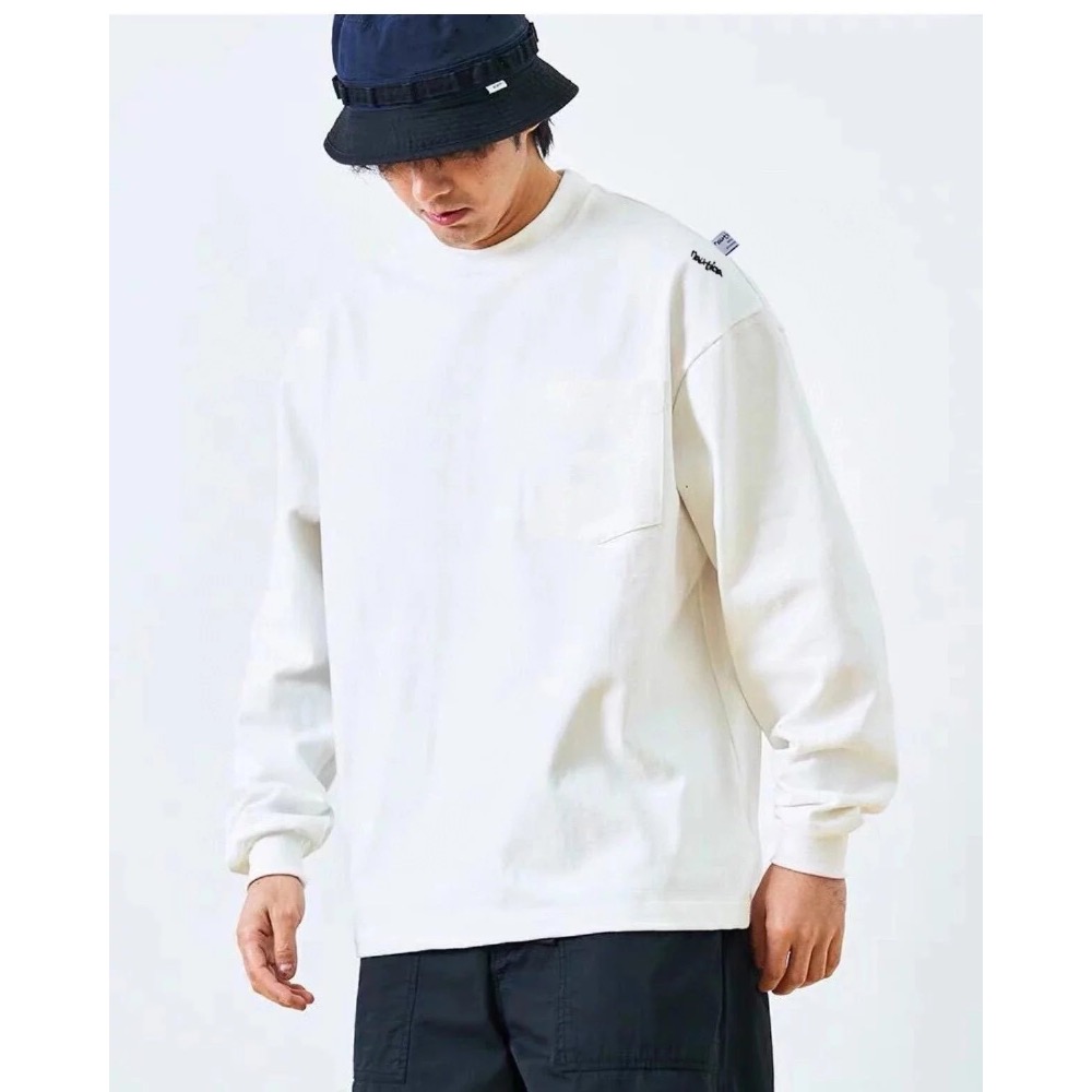 ❤️星光衫悅❤️ NAUTICA 長谷川 肩膀小標 純色口袋長袖T恤 男女同款a69-細節圖3