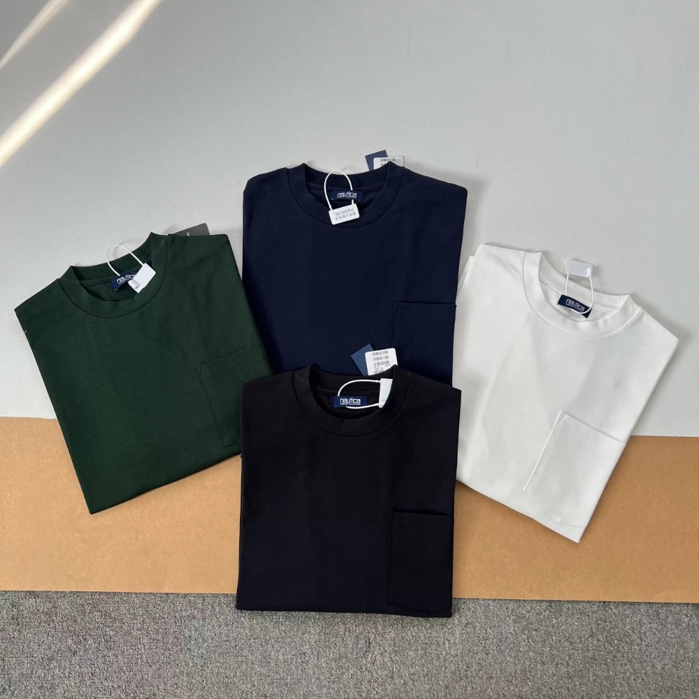 ❤️星光衫悅❤️ NAUTICA 長谷川 肩膀小標 純色口袋長袖T恤 男女同款a69-細節圖9