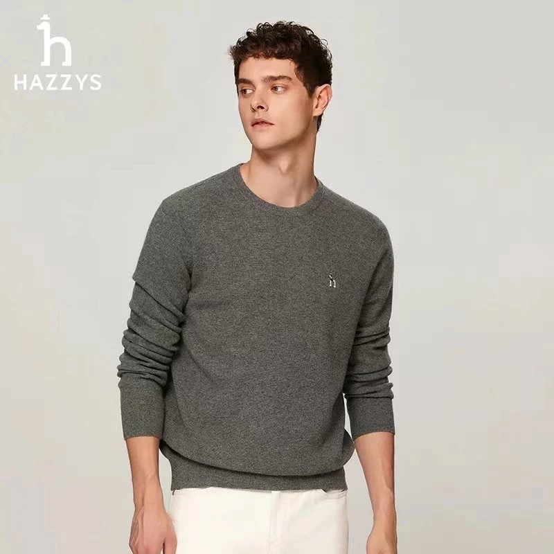 ❤️星光衫悅❤️Hazzys秋冬新款男款簡約打底羊毛衫毛衣 男士圓領套頭針織衫毛衣a71-規格圖10