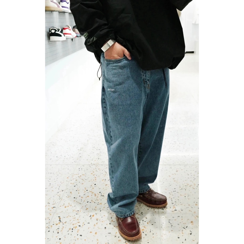 ❤️星光衫悅❤️Nautica長谷川白帆湯本弘通聯名刺繡Logo寬鬆廊形錐形牛仔褲休閒褲長褲 男女款 a105-細節圖4