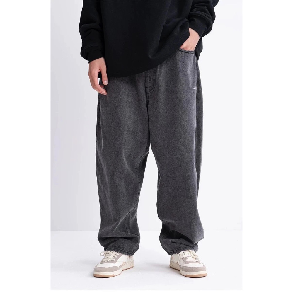 ❤️星光衫悅❤️Nautica長谷川白帆湯本弘通聯名刺繡Logo寬鬆廊形錐形牛仔褲休閒褲長褲 男女款 a105-細節圖7