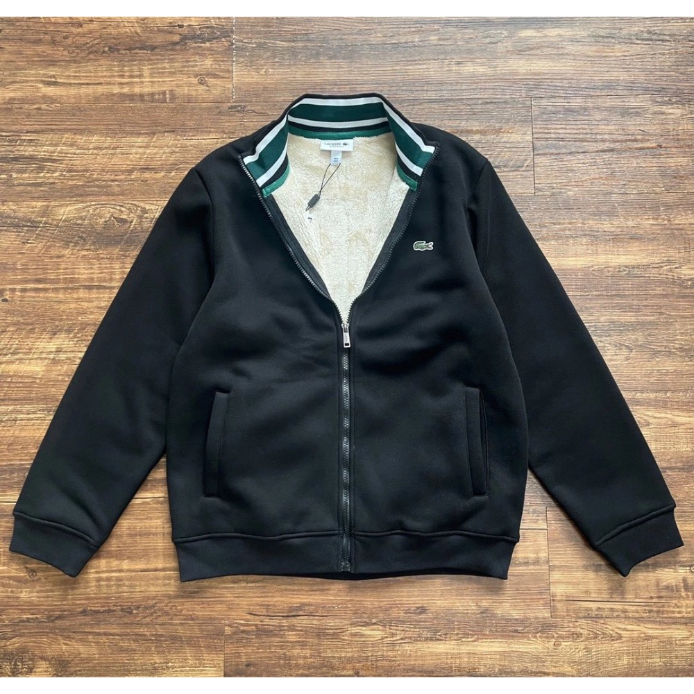❤️星光衫悅❤️Lacoste 法國鱷魚 男士立領拉鍊保暖加絨外套 輕奢休閒加絨特厚立領拉鍊外套 胸口經典魚刺繡標a11-細節圖6