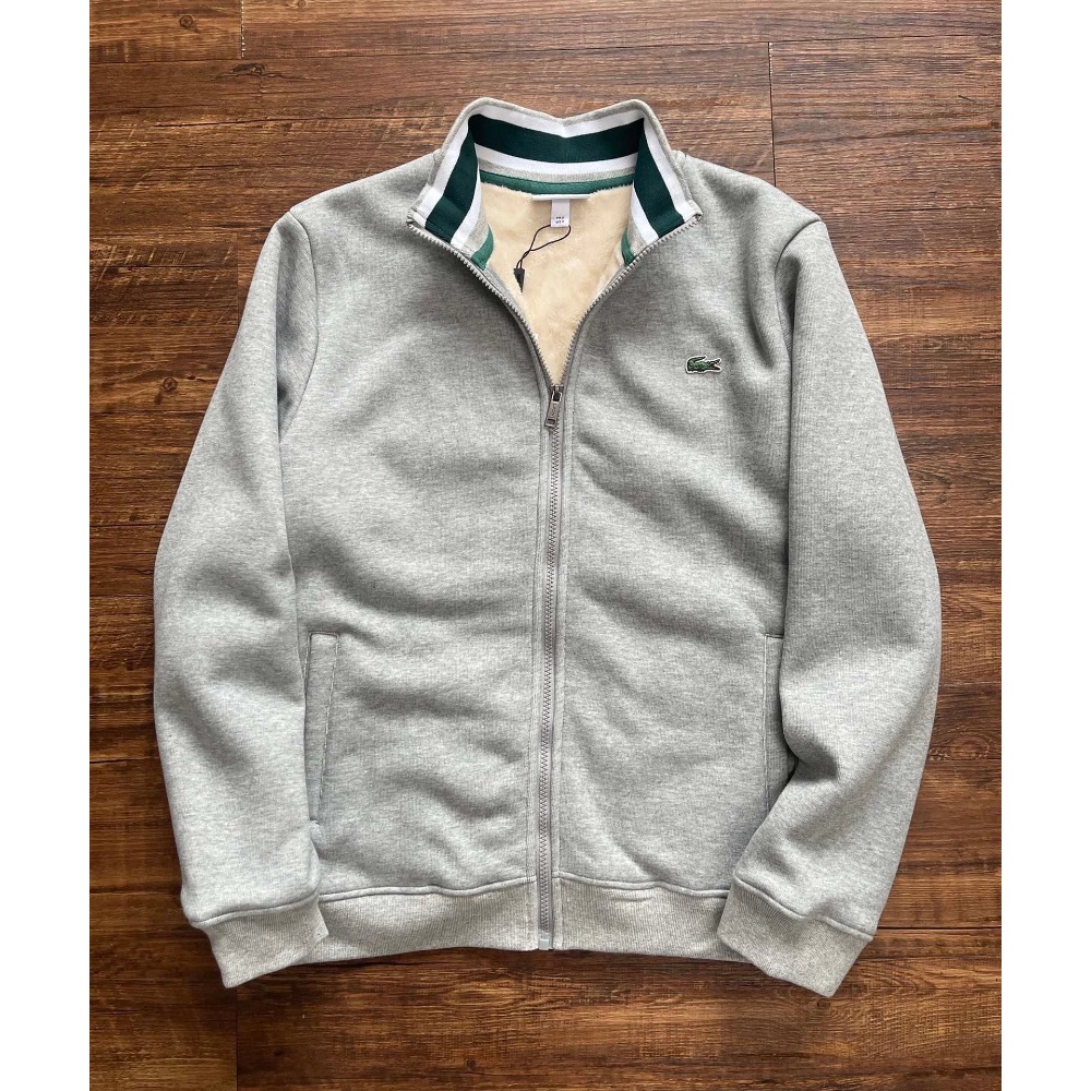 ❤️星光衫悅❤️Lacoste 法國鱷魚 男士立領拉鍊保暖加絨外套 輕奢休閒加絨特厚立領拉鍊外套 胸口經典魚刺繡標a11-細節圖8