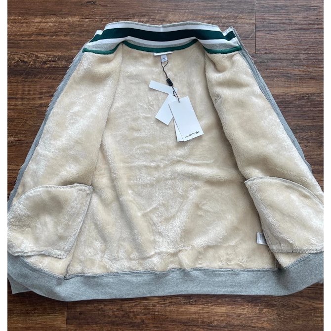 ❤️星光衫悅❤️Lacoste 法國鱷魚 男士立領拉鍊保暖加絨外套 輕奢休閒加絨特厚立領拉鍊外套 胸口經典魚刺繡標a11-細節圖10