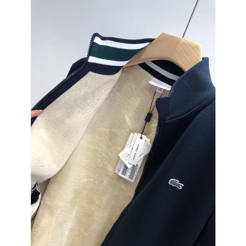 ❤️星光衫悅❤️Lacoste 法國鱷魚 男士立領拉鍊保暖加絨外套 輕奢休閒加絨特厚立領拉鍊外套 胸口經典魚刺繡標a11-規格圖10