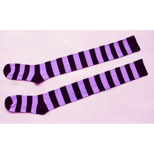 【出售】紫黑條紋/紫白條紋/橫條紋/過膝襪/寬版/棉襪/絕對領域/VOCALOID/Lolita