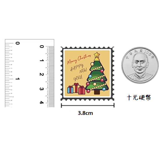 方形貼紙 聖誕節貼紙 耶誕貼紙 郵票版 卡通貼紙 聖誕節 聖誕貼紙 耶誕節 雪花 聖誕老人 麋鹿-細節圖2