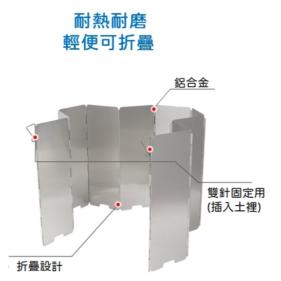 擋風板 折疊擋風板 卡式爐擋風板 瓦斯爐 防風板 露營擋風板 10片 遮風板 野炊 露營 登山-細節圖3