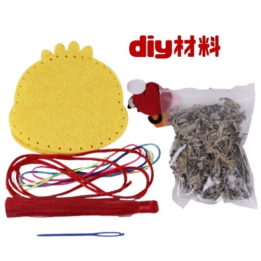 香包 端午節 端午香包 十二生肖DIY香包組 十二生肖香包 穿洞香包 艾草包-細節圖3