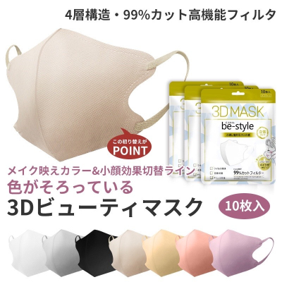 日本🇯🇵3D立體顯小臉口罩10片裝 #防塵口罩 多色可選 #每包10入