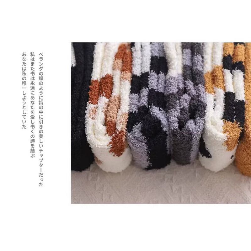G Shop🇰🇷日本🇯🇵超可愛貓咪手手襪🐈/珊瑚絨襪/加厚保暖/中筒襪/睡眠保暖襪/卡通襪/貓腳-細節圖8