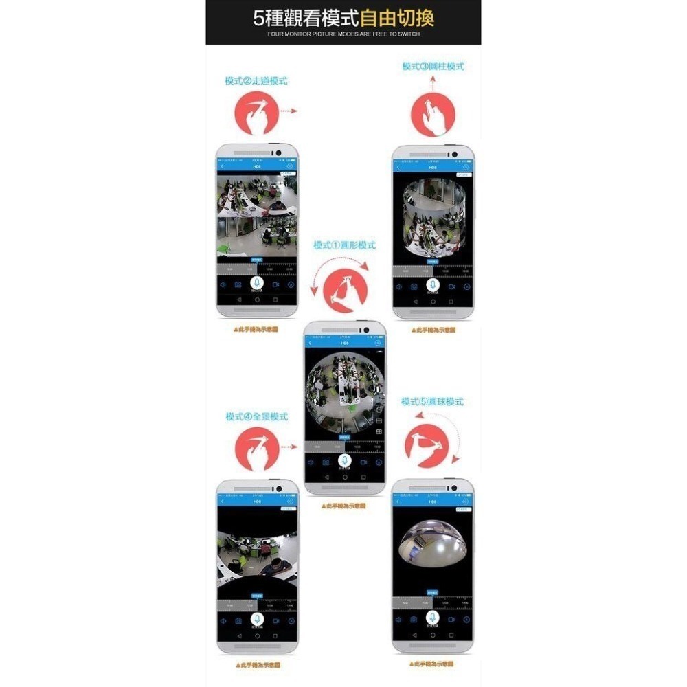 HD8 360度全景夜視攝影機 wifi監視器 魚眼攝影機 APP遠端操控監看 智慧攝影機 雙向對講 網路監控 可回放-細節圖6
