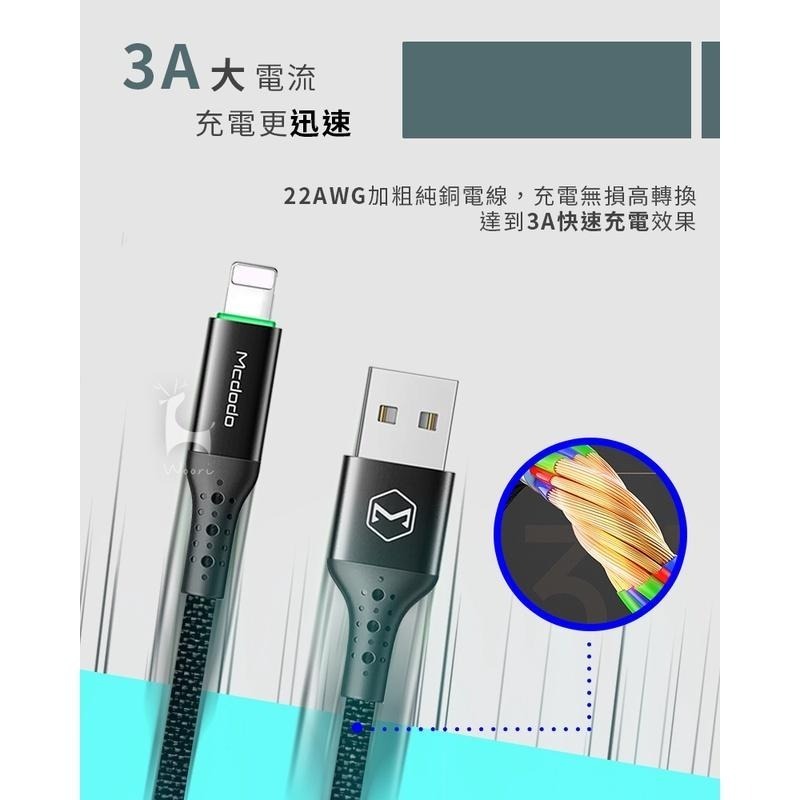 Mcdodo 麥多多 蜂巢系列 Lightning智能斷電快充線 定時補電 自動斷電 SR強化 3A快速充電傳輸線-細節圖3