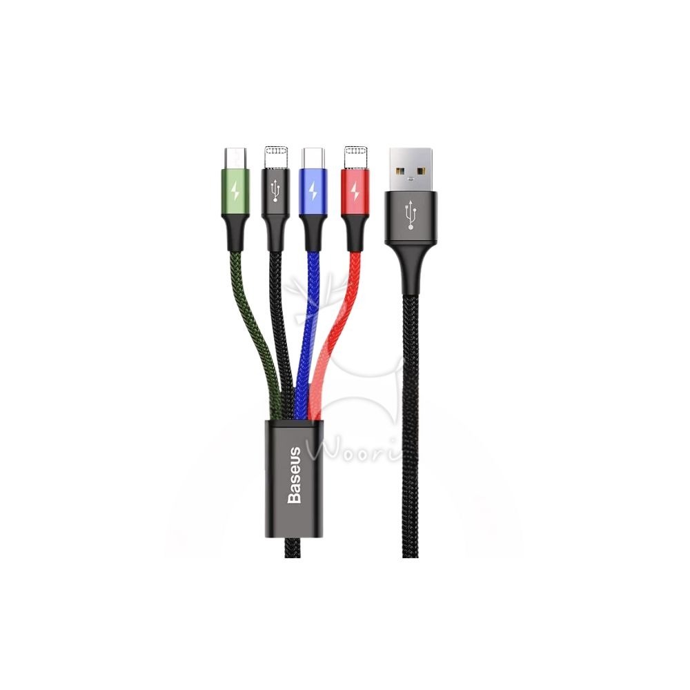 Baseus 倍思 《一對四充電》一拖四數據線 四合一傳輸線 編織抗拉 蘋果 安卓 micro Type-C充電線-規格圖9