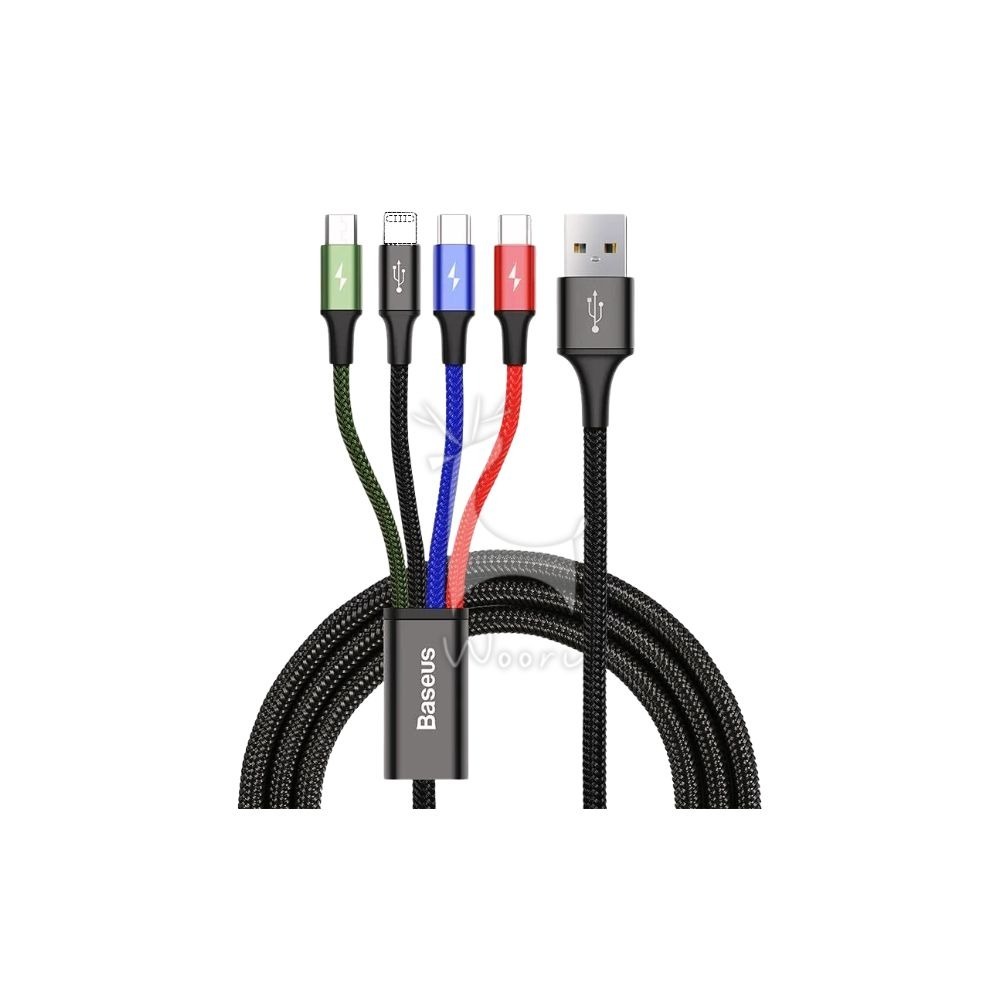 Baseus 倍思 《一對四充電》一拖四數據線 四合一傳輸線 編織抗拉 蘋果 安卓 micro Type-C充電線-規格圖9