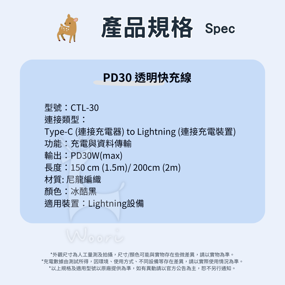USB Type-C to Lightning線 PD30W 透明 LED指示燈快充線 兩米 抗拉 尼龍編織 蘋果充電-細節圖10