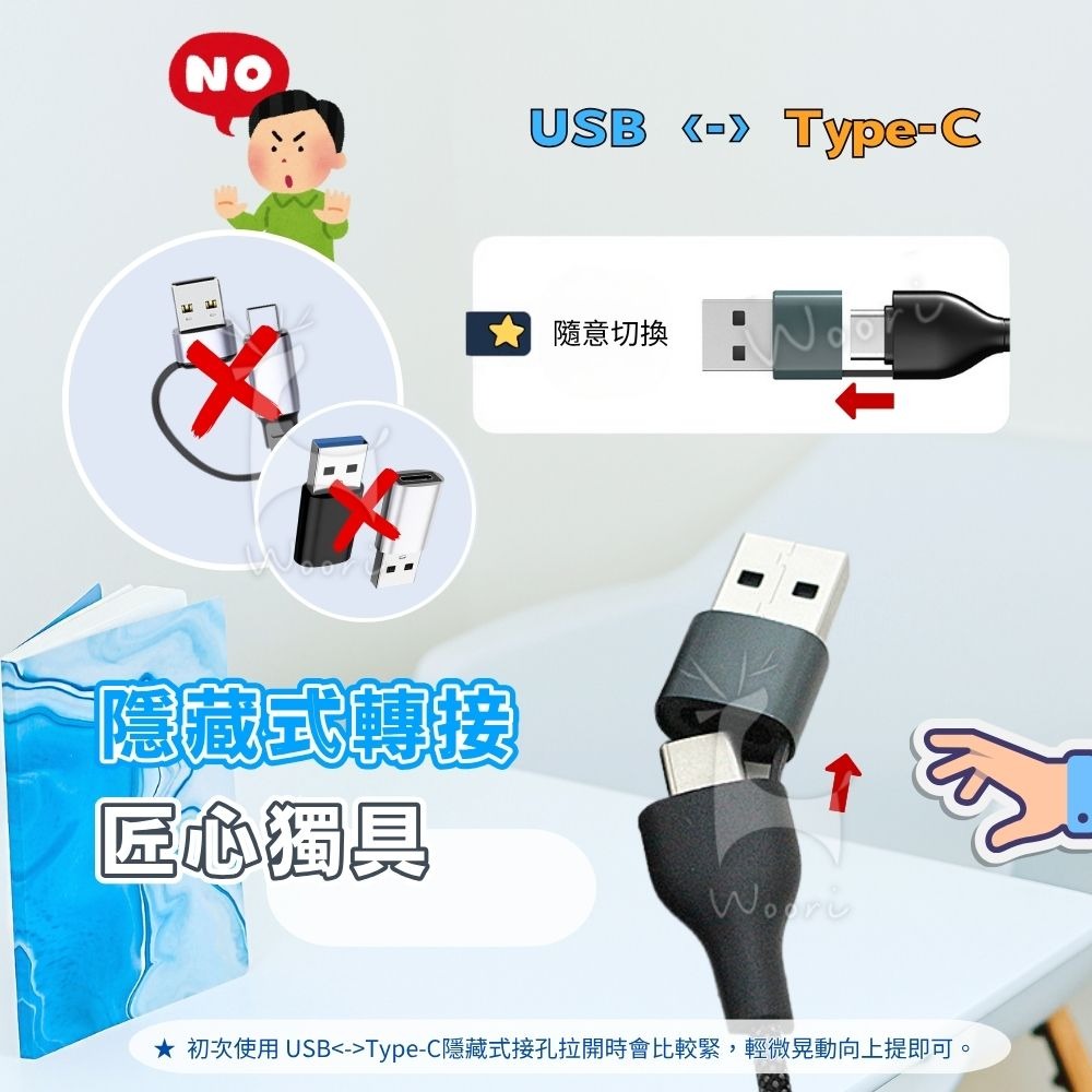 PD五合一磁吸手錶充電線 100W apple watch充電 USB type-c iphone 快充數據線 多功能-細節圖3