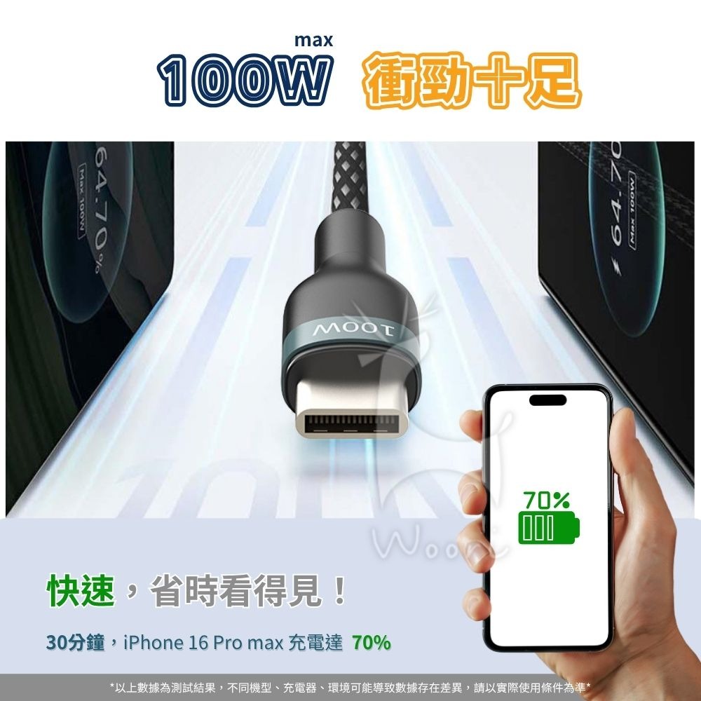 PD五合一磁吸手錶充電線 100W apple watch充電 USB type-c iphone 快充數據線 多功能-細節圖5