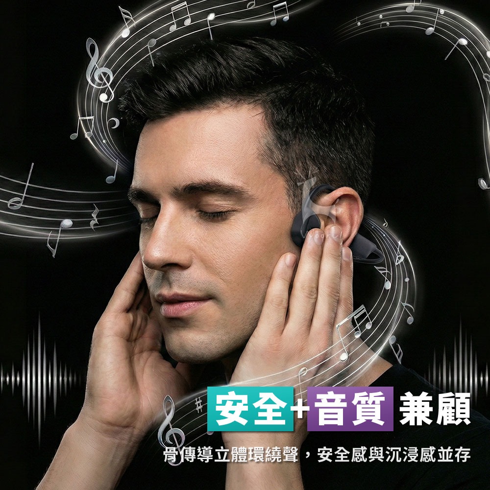 骨傳導藍芽耳機 IPX5 防水 不入耳式耳機 無線運動耳機 藍牙5.3 運動藍牙耳機 戴眼鏡安全帽可用 無線商務藍牙耳機-細節圖3