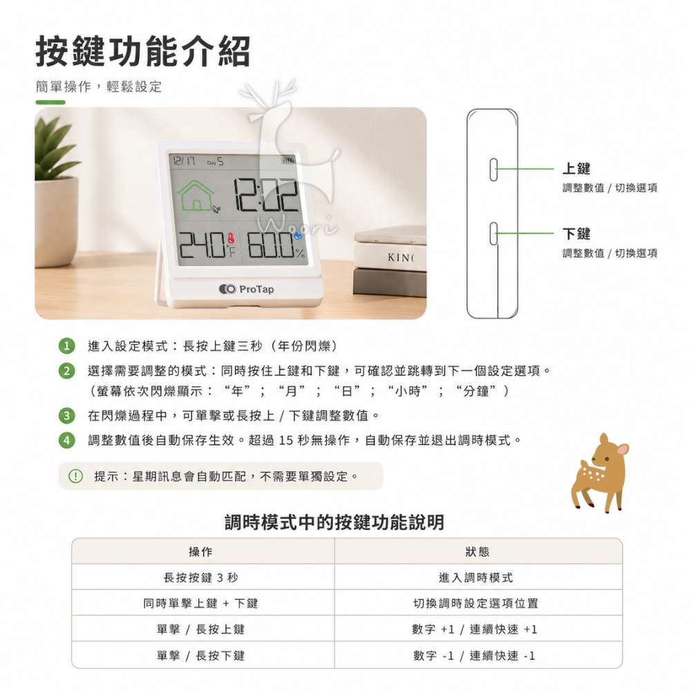 ProTap 大螢幕  電子數顯溫溼度計 E1C 多功能溫濕度計 智能電子溫濕度測量  寵物 爬蟲 水族 溫濕度監測-細節圖9