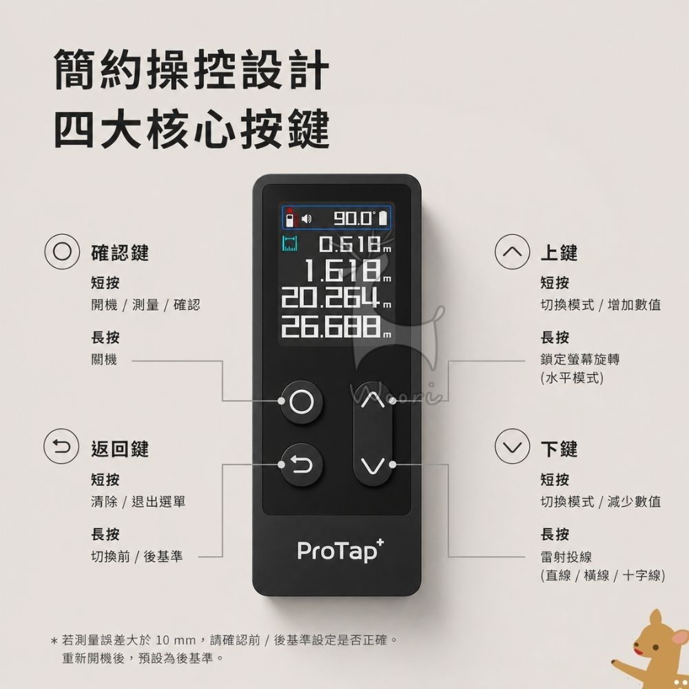 ProTap D1+彩屏測距儀 60米 雷射測距儀 電子測距儀 激光測距儀 雷射水平儀 十字投線 室內裝修 彩色螢幕-細節圖10