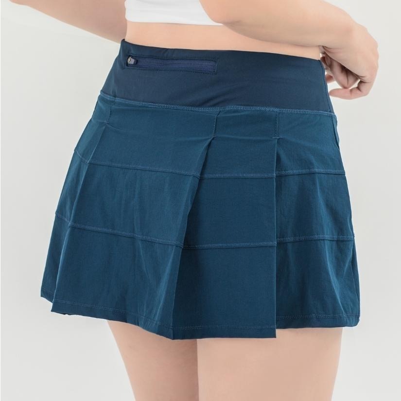 BAISK百士奇 運動休閒素色百褶褲裙 藏青-細節圖2